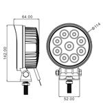 Phare de travail rond 9 LED 27W - Sodiflash 17060 79664 - Lumens 1800Lm